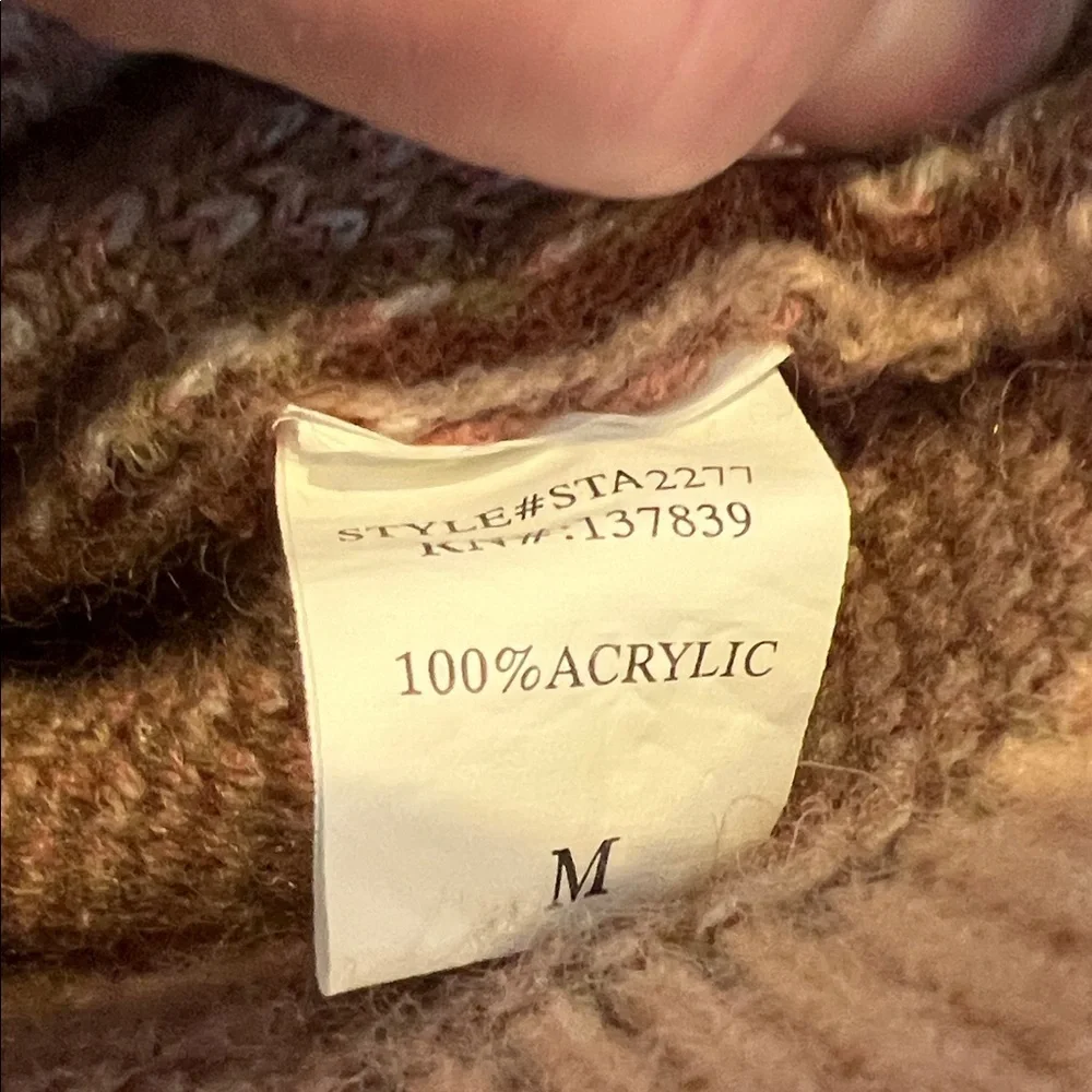 Debut Patchwork Sweater - Pink, Brown, Green Size M - Picture 6 of 7